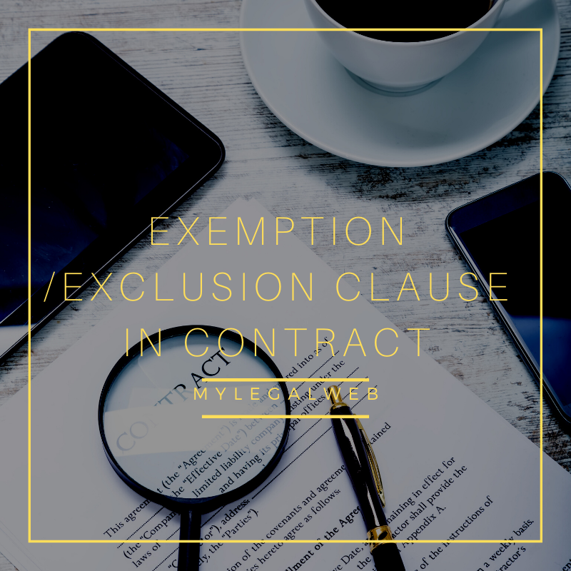 What Is Exemption Exclusion Clause MY LEGAL WEB